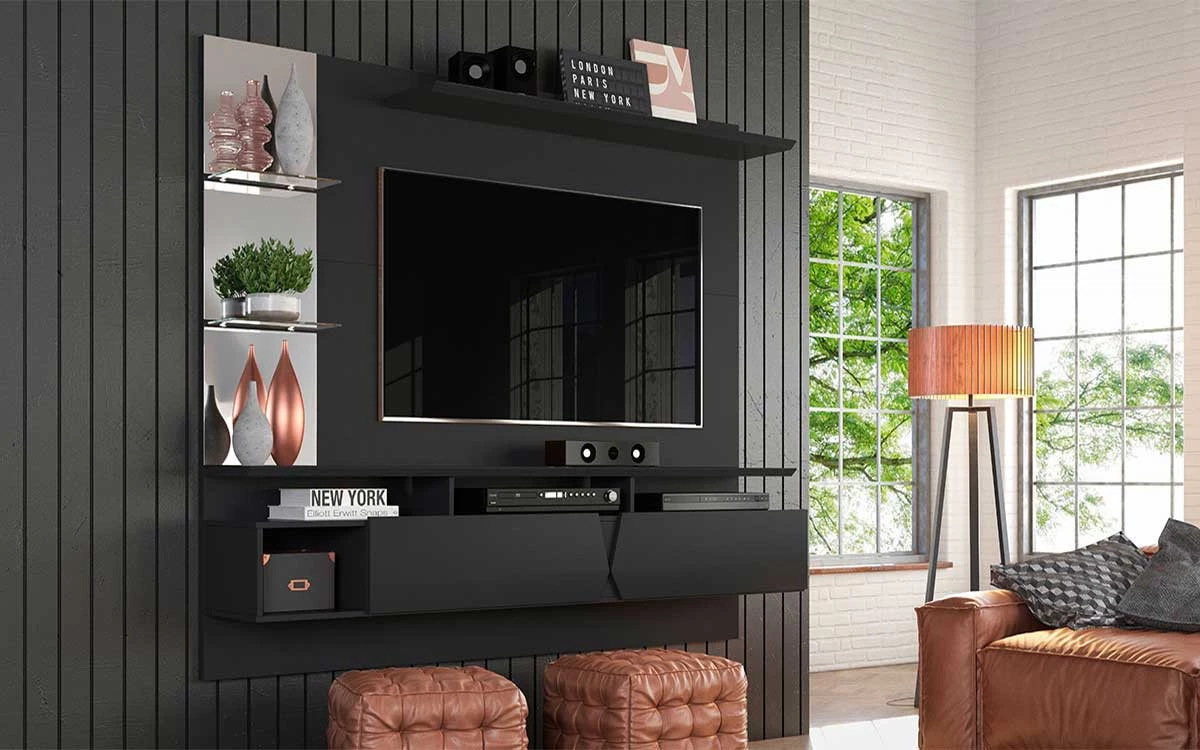 Painel Para TV 55 Polegadas Intense 1.8 Lukaliam Preto