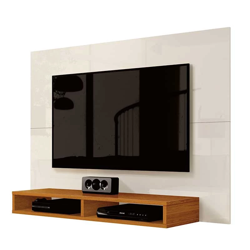 Painel Pequeno Para TV 43 Polegadas 120cm Fox EDN Off White/Cedro