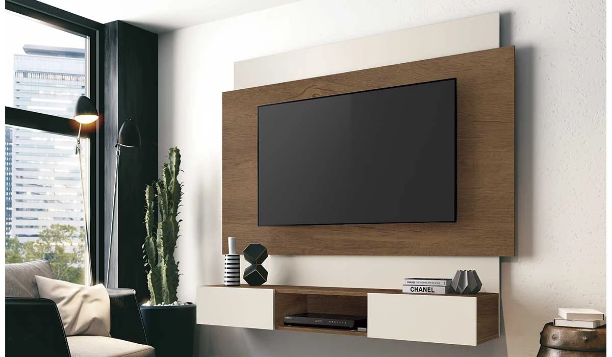 Painel Para TV até 55 Belize EDN Naturale/Off White