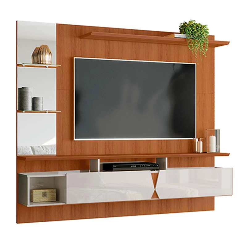 Painel Para TV 55 Polegadas Intense 1.8 Lukaliam Jequitiba/Off White Perolizado