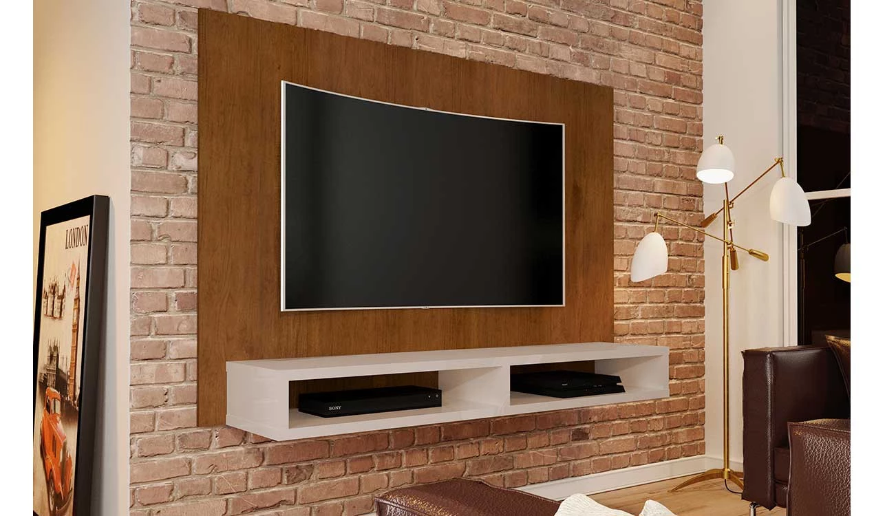Painel Para TV 55 Polegadas 5006 JB Bechara Caramelo/Pérola