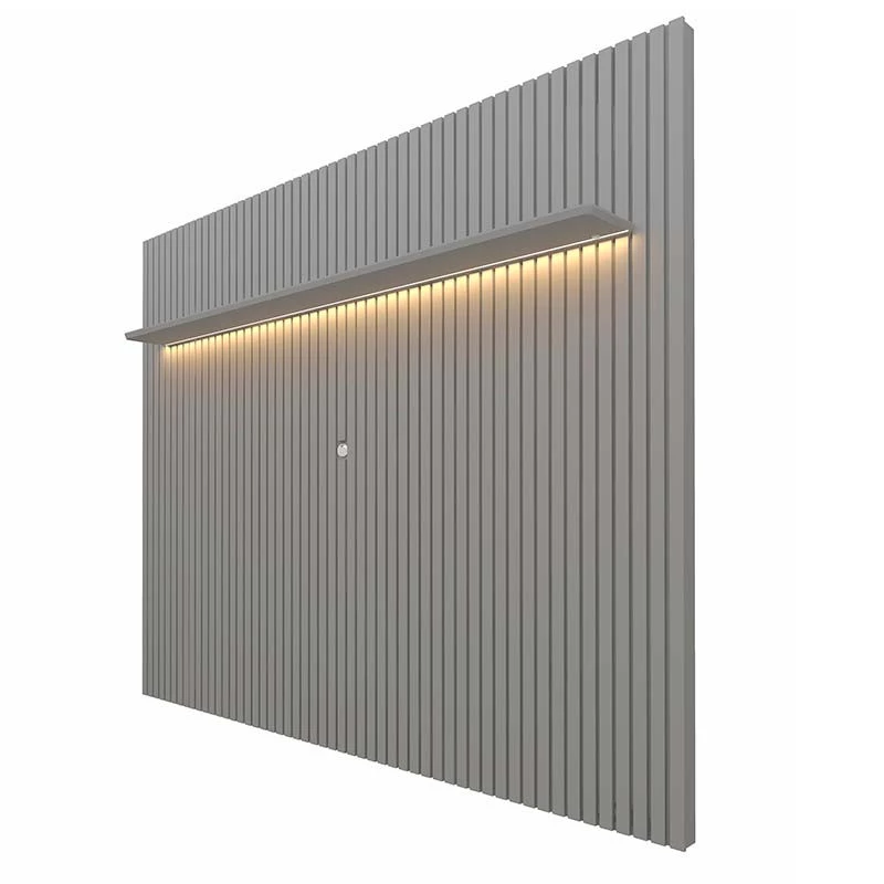 Painel Ripado 230x250 Com LED Para TV 85 Polegadas Nobre Gelius Cinza