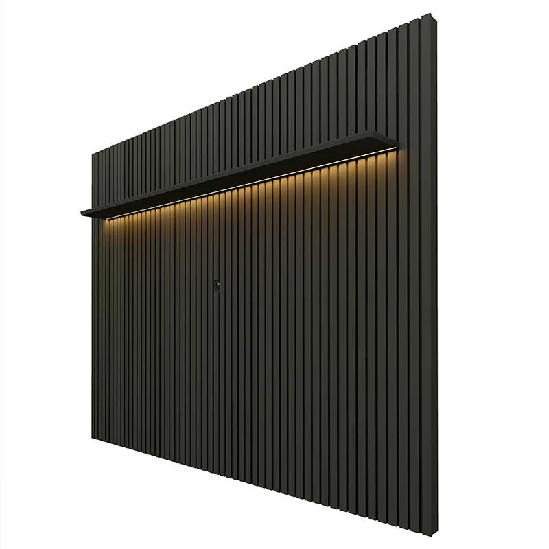 Painel Ripado 230x250 Com LED Para TV 85 Polegadas Nobre Gelius Grafite