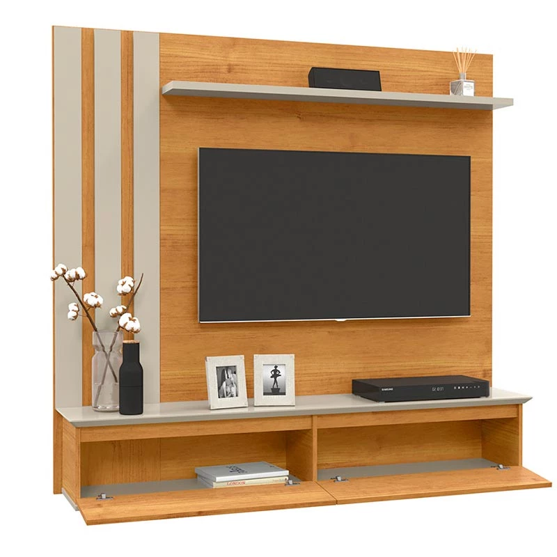Painel Para TV 46 Polegadas 160cm Trend 1.6 Patrimar Cinamomo/Off White