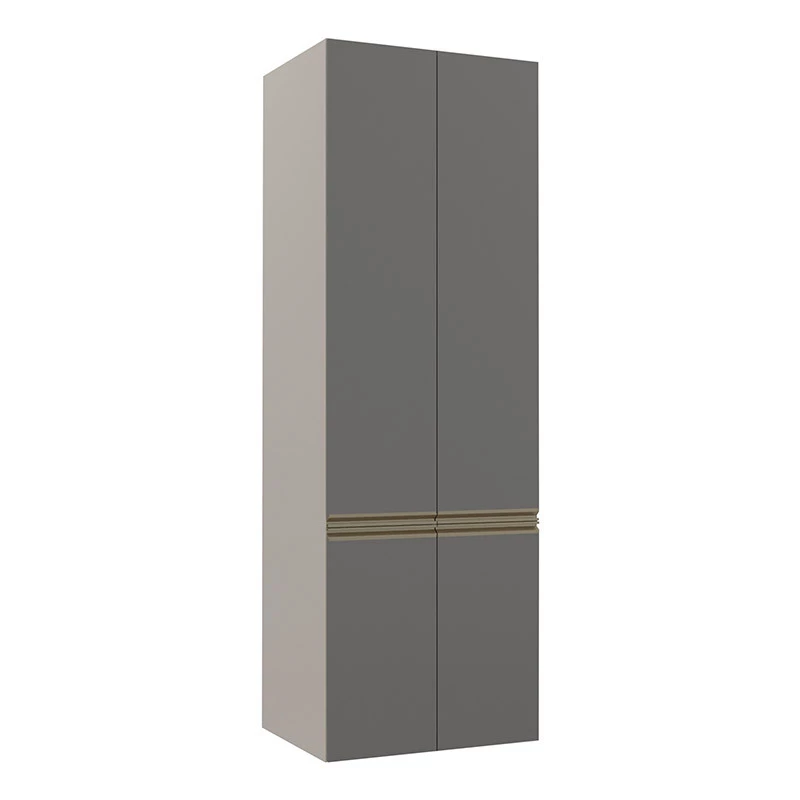 Módulo Paneleiro 70cm 4 Portas 100% MDF Cozinha Modulada Gold Robel Fendi/Cinza