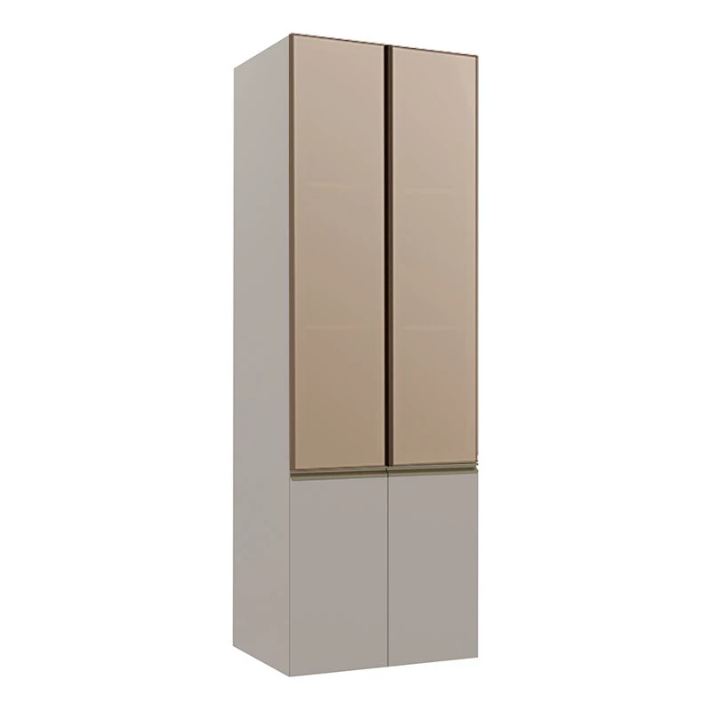 Módulo Paneleiro 70cm Com Vidro Reflecta 100% MDF Cozinha Modulada Gold Robel Fendi/Fendi/Reflecta
