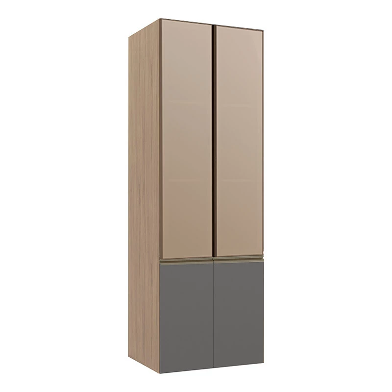 Módulo Paneleiro 70cm Com Vidro Reflecta 100% MDF Cozinha Modulada Gold Robel Hanover/Cinza/Reflecta