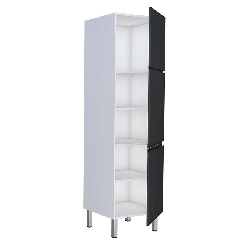 Paneleiro De Aço 60x214 Cozinha Gaia Cozimax Preto