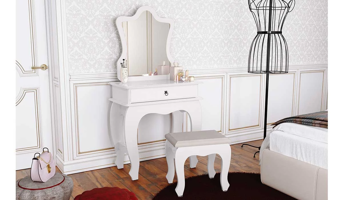 Penteadeira Infantil com Banqueta 150cm Baby 7200 JB Bechara Branco