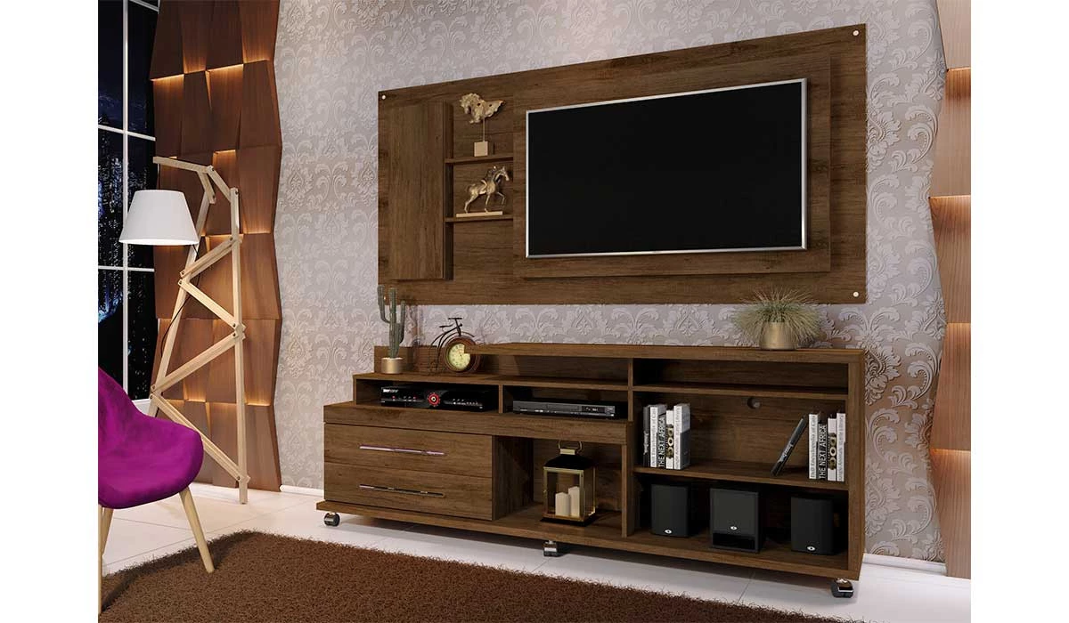 Rack Bancada Para TV 50 Polegadas 5544 JB Bechara Canela