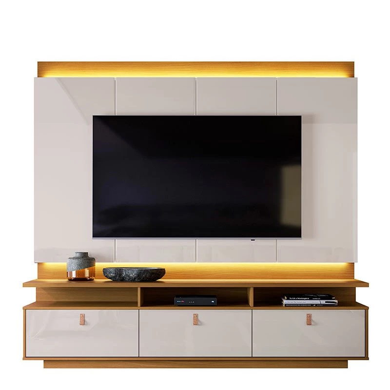 Rack com Painel Para TV 75 Polegadas 207cm Marrocos Lukaliam Freijo/Off White