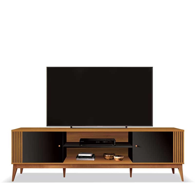 Rack Ripado Legacy 200cm Para TV 75 Polegadas EDN Cedro/Preto