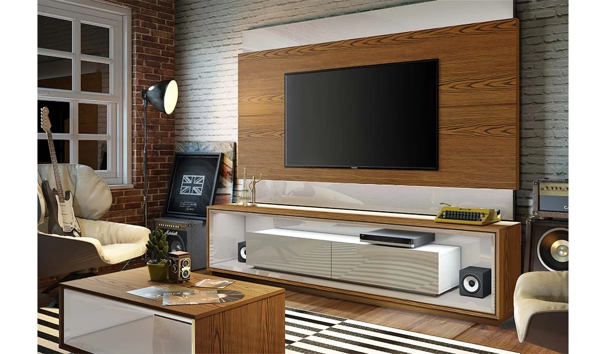 Rack Ópera com Painel Para TV Classic 2.2 Imcal Freijo/Off White