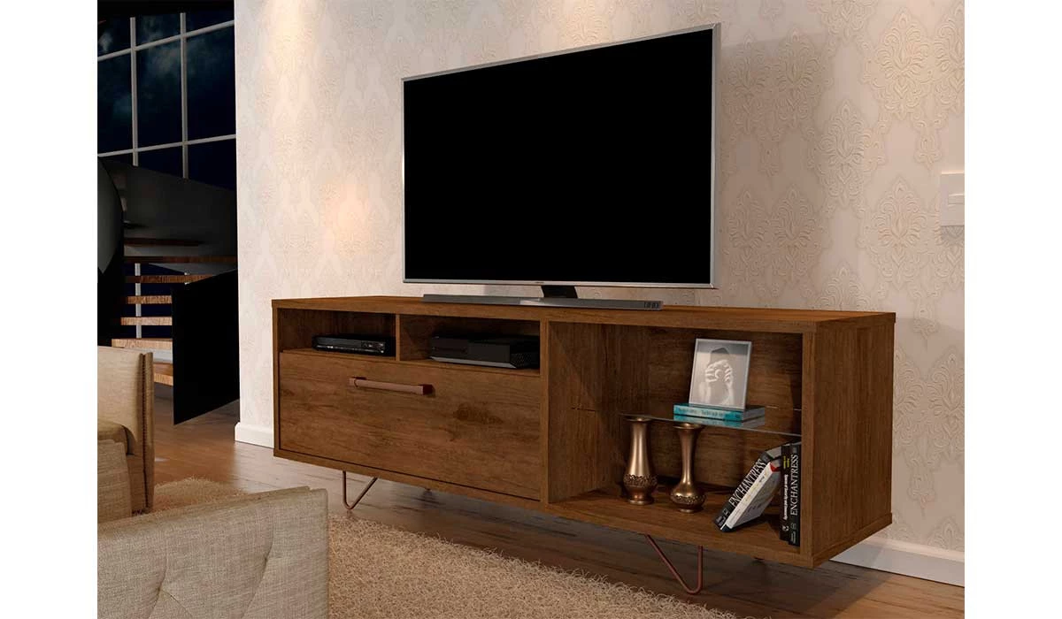 Rack Bancada Para TV 60 Polegadas 5054 JB Bechara Canela