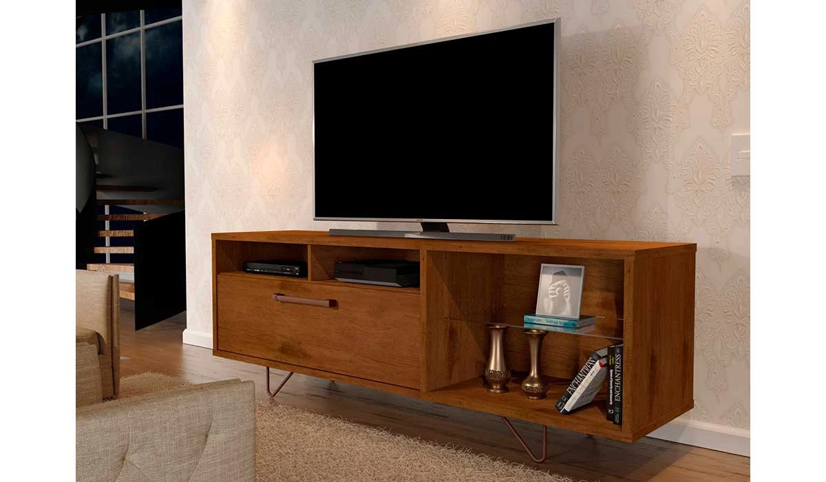 Rack Bancada Para TV 60 Polegadas 5054 JB Bechara Caramelo