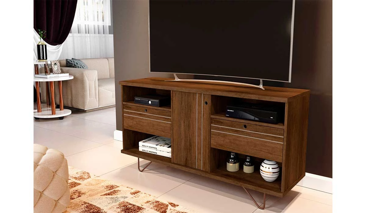 Rack Bancada Para TV 55 Polegadas 5353 JB Bechara Canela