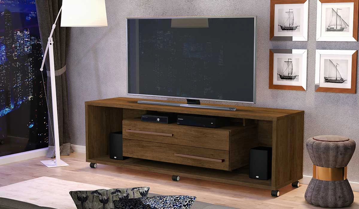 Rack Bancada Para TV 55 Polegadas 5522 JB Bechara Canela