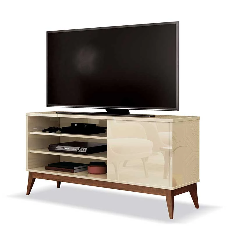 Rack Pequeno 116cm Retrô Para TV 42 Polegadas Vinci EDN Off White