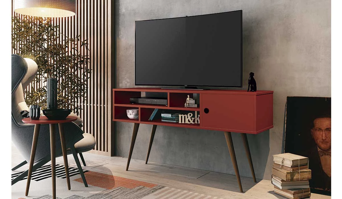 Rack Retrô Para TV até 46 Kenzo EDN Vermelho