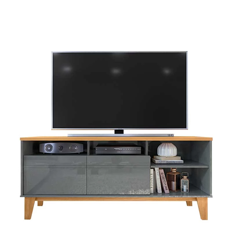 Rack Bancada Sala Para TV 50 Polegadas 136cm Tauros Lukaliam Cinza Perolizado/Tauari