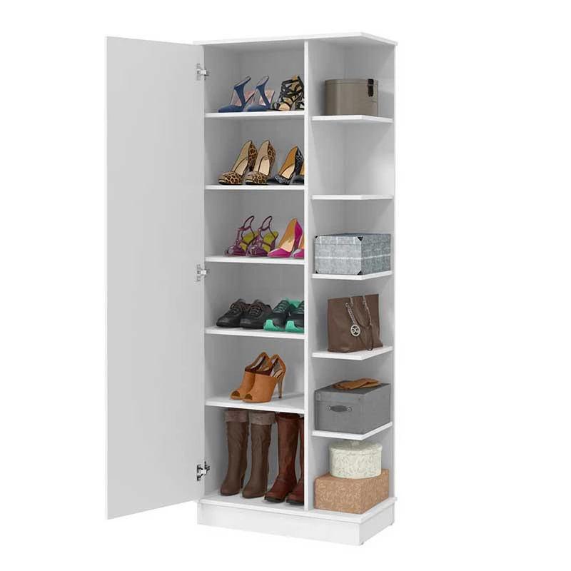Sapateira Com Porta de Espelho 182 x 68 x 36 Lisboa Patrimar Branco