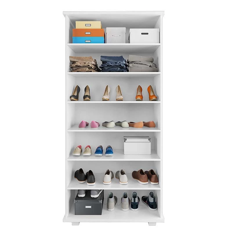 Sapateira Ripada Portas de Espelho 91x195 Requinte RV Móveis Branco