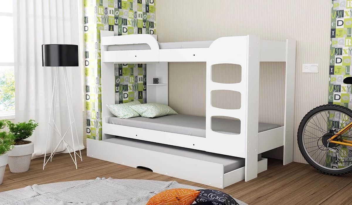 Treliche com Cama Auxiliar 100% MDF Carisma Gelius Branco