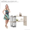 Aparador 136cm Pés Ferro 4034 Luxo JB Bechara Perola/Preto