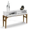 Aparador Para Sala de Jantar 139cm Amalfi Lukaliam Branco/Canela