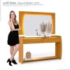 Aparador Com Espelho Sala Estar Sublime Gelius Naturale/Off White