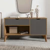 Aparador Buffet Organizador Retro 108cm Zafira RV Móveis Cinamomo/Grafite