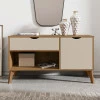 Aparador Buffet Organizador Retro 108cm Zafira RV Móveis Cinamomo/Off White