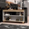 Aparador 137cm Sala com Rathan Memphis EDN Fendi/Freijo