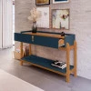 Aparador 130cm 2 Gavetas Sala Lizz Casa D Azul/Cedro