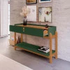 Aparador 130cm 2 Gavetas Sala Lizz Casa D Verde/Cedro