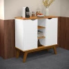 Balcão Pequeno Cantinho do Café 100cm 2 Portas Prism Patrimar Branco/Cinamomo
