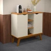 Balcão Pequeno Cantinho do Café 100cm 2 Portas Prism Patrimar Off White/Cinamomo