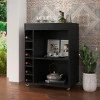 Barzinho Adega Para Sala 64cm x 88cm Com Rodízios Silicone Londres Patrimar Preto