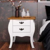 Bombê Retrô Sala Quarto 2 Gavetas 68x45x71 Premier Patrimar Branco/Cumaru
