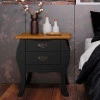 Bombê Retrô Sala Quarto 2 Gavetas 68x45x71 Premier Patrimar Preto/Cumaru