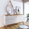 Balcão Buffet 1.65cm Para Sala de Jantar 4 Portas Classic Imcal Off White/Nature