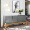 Buffet Balcão Para Sala de Jantar 168cm 4 Portas Amalfi Lukaliam Cinza/Tauari