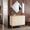 Buffet Pequeno Sala Jantar 95cm 2 Portas 2 Gavetas Magnum EDN Off White/Cedro
