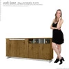Balcão Buffet Aparador Adega 160cm 4 Portas Munique Lukaliam Canela/Off White