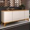 Buffet Sala Jantar 190cm 4 Portas Norman EDN Off White/Cedro