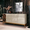 Buffet Sala Jantar Adega 170cm Passion EDN Off White/Cedro Naturale