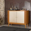 Buffet Pequeno 99cm Ripado Sala Jantar 2 Portas Argo EDN Cedro/Off White