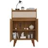 Buffet Aparador Pequeno 77cm 2 Portas 1 Gaveta Ouro RV Móveis Cinamomo/Off White