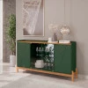 Buffet Cristaleira 1.7 Porta de Vidro Sala de Jantar Bari Casa D Verde/Cedro