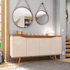 Buffet Balcão 1.6 Sala de Jantar 4 Portas Grace Casa D Off White/Cedro